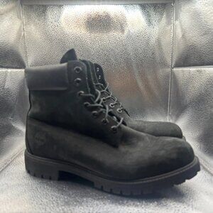 Size 10.5M Timberland 6-Inch Premium Mens Black Waterproof Genuine Leather Boots